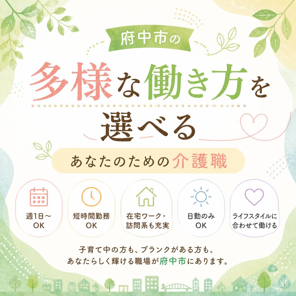 多様な働き方を選べる府中市のあなたのための介護職